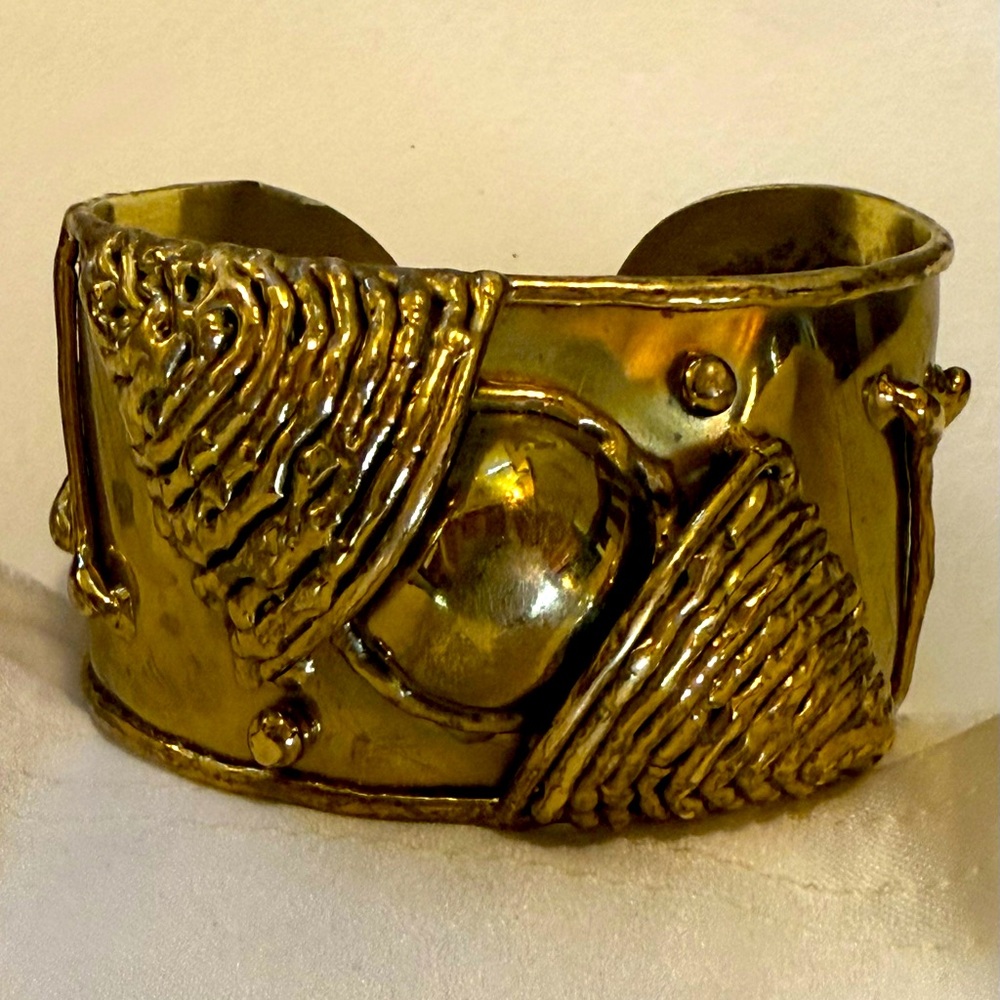 Exart Modernist Brass Cuff Bracelet